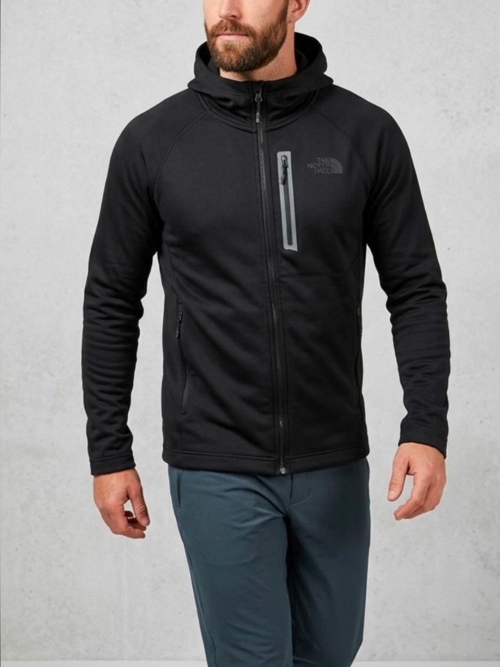 The North Face men’s Black Hooded Utility Softshell Jacket